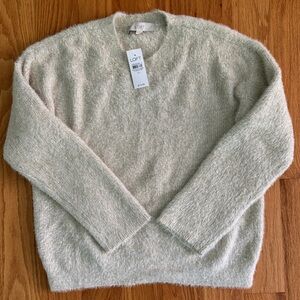 LOFT Gold Thread Fuzzy NEW Sweater XS